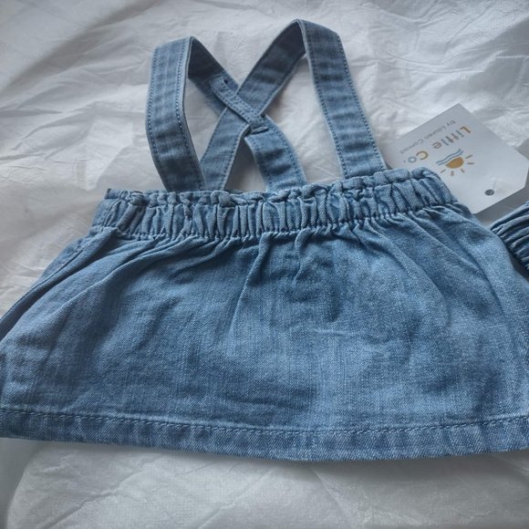 NWT 2 Piece Organic Chambray Jumper/ Dress & Bloomers - Picture 3 of 6